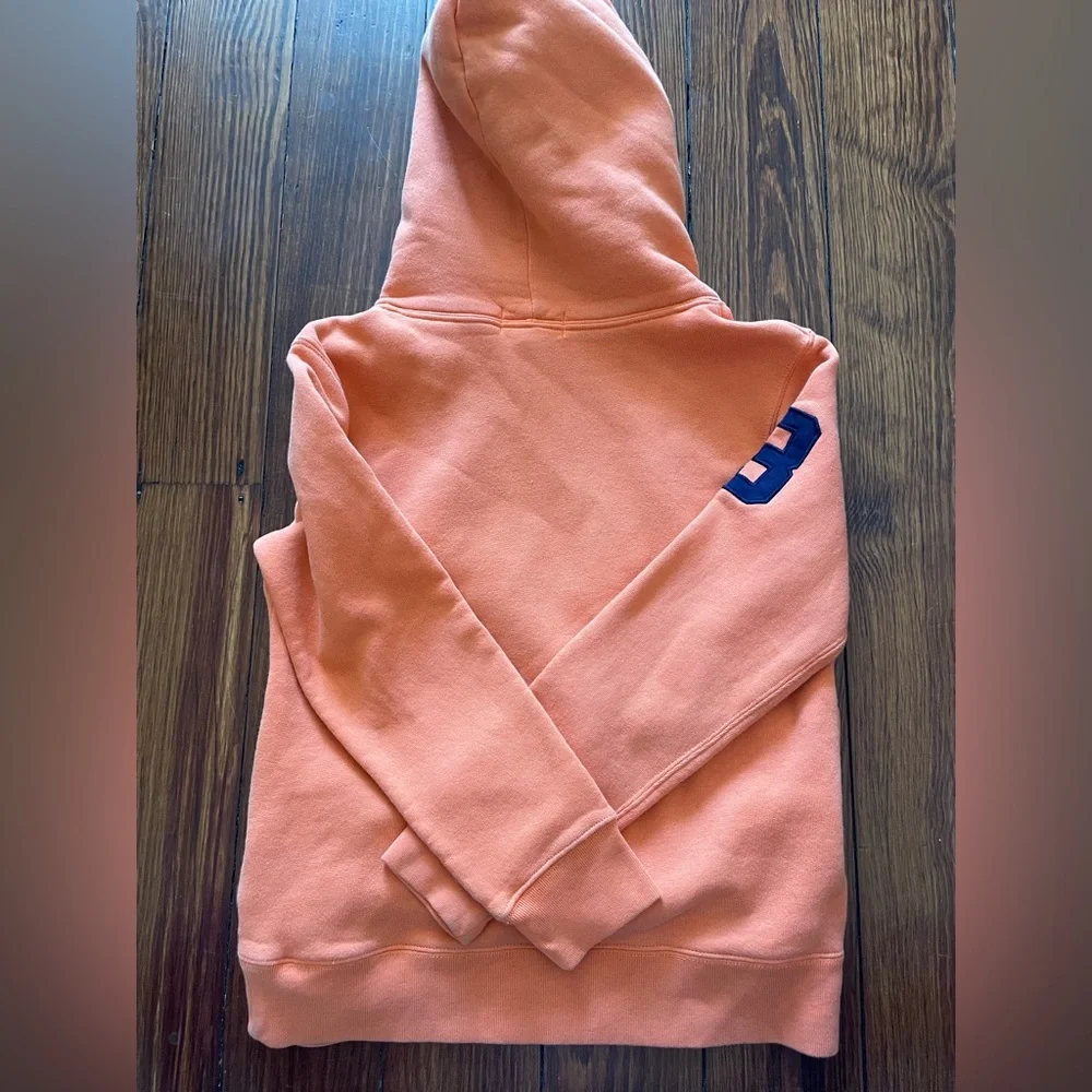 Triple-Pony Fleece Hoodie, orange, boys medium (10-12) - Picture 4 of 5